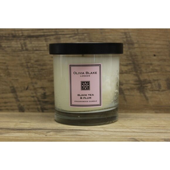 Olivia Blake London black tea and plum fragranced single‎ wick candle - Picture 1 of 9